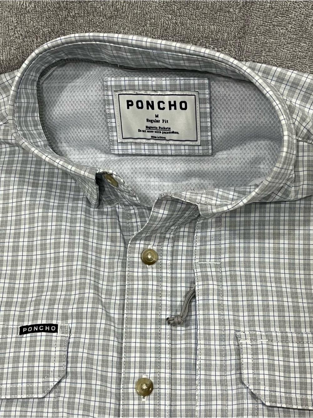 Poncho Outdoors The Amberjack Men's Long Sleeve Performance Shirt Medium Plaid